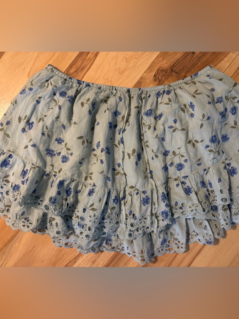 AE High-Waisted Embroidered Ruffle Mini Skirt XL - Picture 4 of 6
